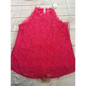 NWT Halife pink lace sleeveless blouse dress shirt large